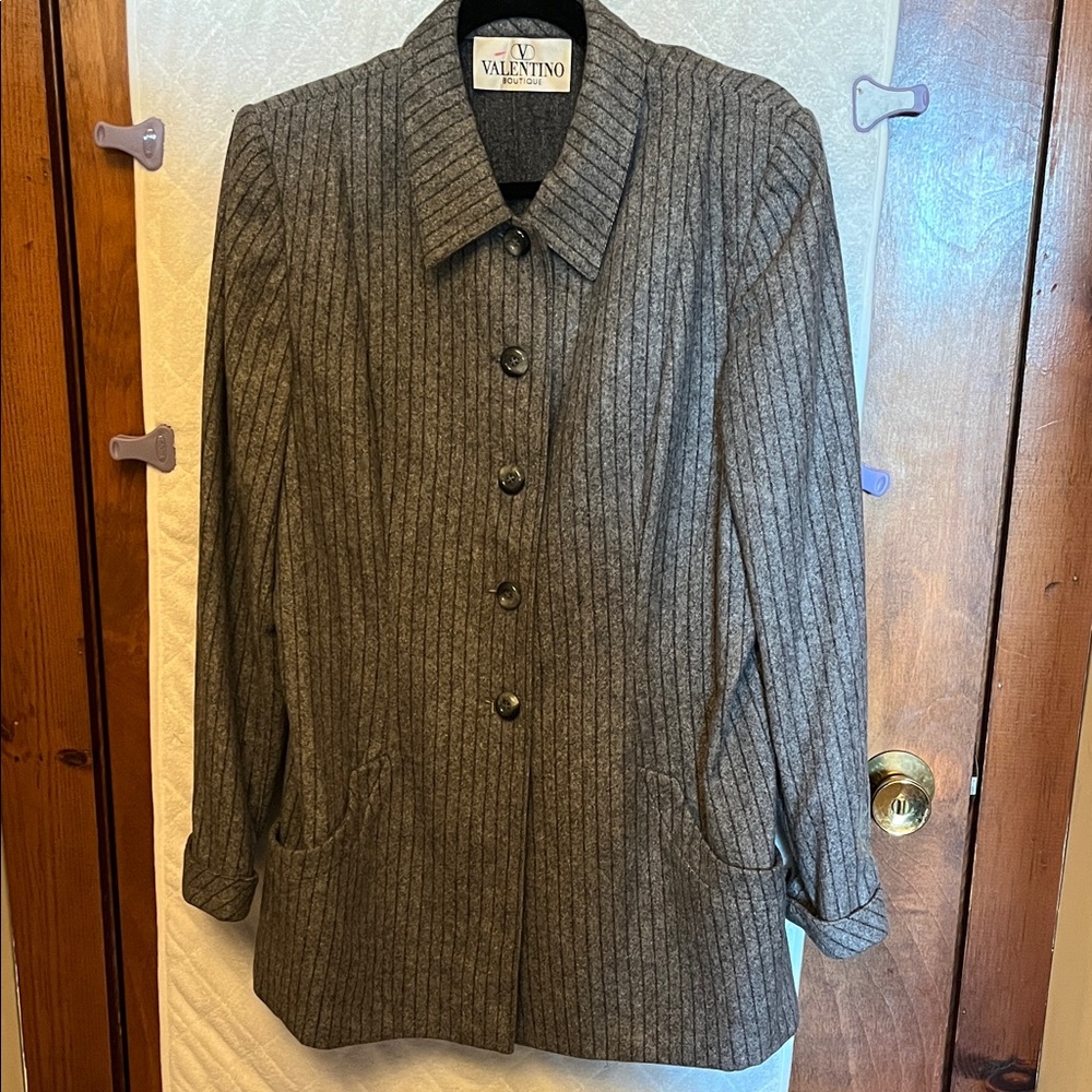 Vintage Valentino Boutique Rare 1980s Wool Pantsuit